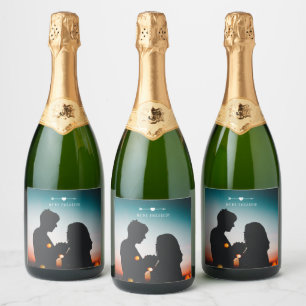 Donkere foto   VERLOVING   Sparkling Wijnetiket