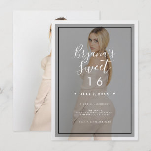 Donkere fototintoverlay 3 Modern minimal Sweet 16 Kaart