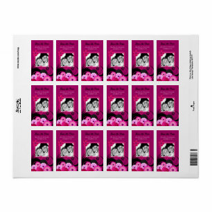 Donkere Fuchsia foto bespaart de datum-gunstig-lab Etiket