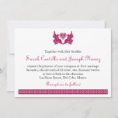 Donkere Fuchsia Papel Picado Style-Tortelduifjes Kaart (Voorkant)