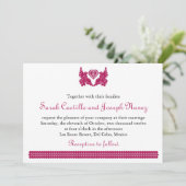 Donkere Fuchsia Papel Picado Style-Tortelduifjes Kaart (Staand voorkant)