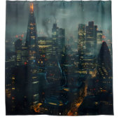 Donkere futuristische stormachtige stad douchegordijn (Voorkant)