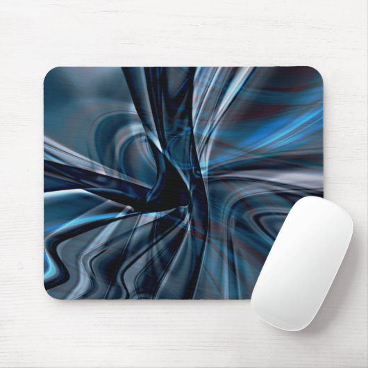 Donkere gebogen, overlappende verdraaide lijnen muismat (Met muis)