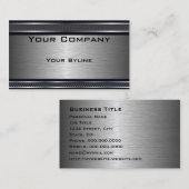 Donkere, geborsteld zilver Visitekaartje (Voorkant / Achterkant)