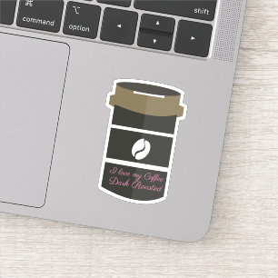 Donkere gebrande koffiebroekbekertje Eigen naam Sticker