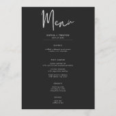 Donkere, gedempte, minimalistische, turquoise mot  menu (Voorkant)