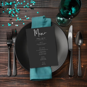 Donkere, gedempte, minimalistische, turquoise mot  menu