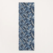 Donkere gedistroyeerde denim patchwork en vlechten yogamat (Voorkant)