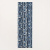 Donkere gedistroyeerde denim patchwork en vlechten yogamat (Achterkant)