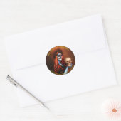 Donkere geest vrouw met schedel ronde sticker (Envelop)