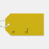 Donkere Gele Cadeaublaadjes Cadeaulabel (Achterkant Horizontaal)
