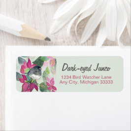 Donkere gele Junco Waterverf Art Return Address La Etiket