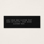 Donkere gemarmerde streep tegen zwarte prijs label mini visitekaartjes (Achterkant)