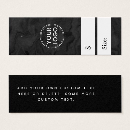 Donkere gemarmerde zwarte prijs label mini visitekaartjes (Voorkant /achterkant)