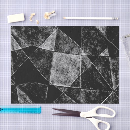 Donkere Geometric Grunge Pattern afdrukken Tissuepapier (Craft)
