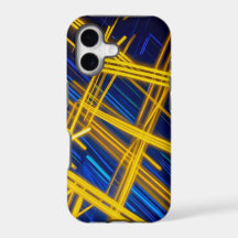 Donkere Geometrische Neon Gele Blauwe Scienceficti