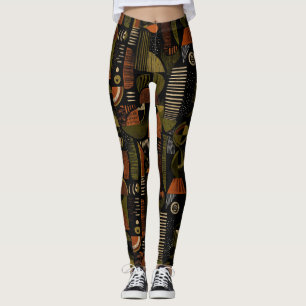 Donkere geometrische patroon uit het midden van de leggings