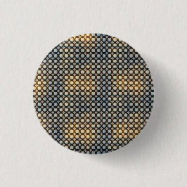Donkere Geometrische Raster Abstracte Patroonontwe Ronde Button 3,2 Cm