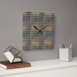 Donkere Geometrische Raster Abstracte Patroonontwe Vierkante Klok