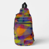 Donkere geometrische sling tas (Voorkant)