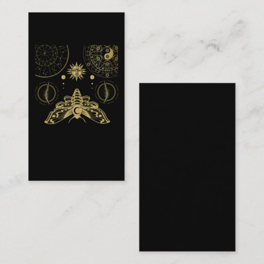 Donkere Geometry Zodiac Sign Sun Moth Visitekaartje (Voorkant / Achterkant)