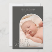 Donkere geslachtsneutrale Arch Foto geboortebekend Kaart (Voorkant)