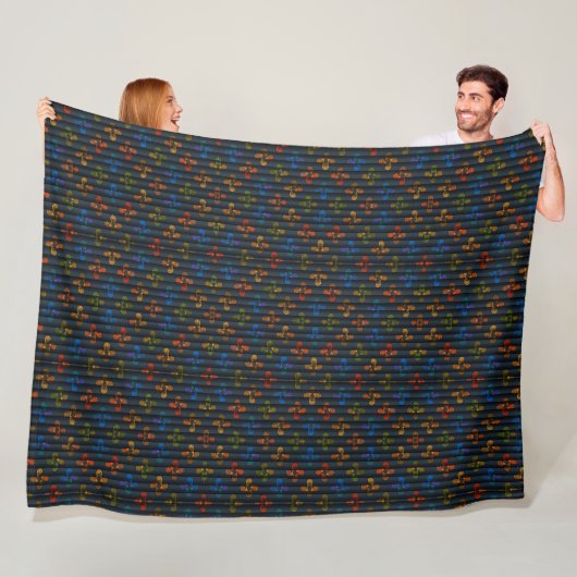 Donkere gestreepte geometrische kunstdeken fleece deken (In situ)