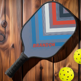 Donkere Gestreepte Nostalgische Vintage Chevron Fa Pickleball Paddle