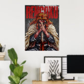Donkere Getextureerde Anime Schets Kunst Poster (Thuiskantoor)