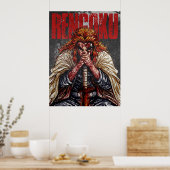 Donkere Getextureerde Anime Schets Kunst Poster (Keuken)