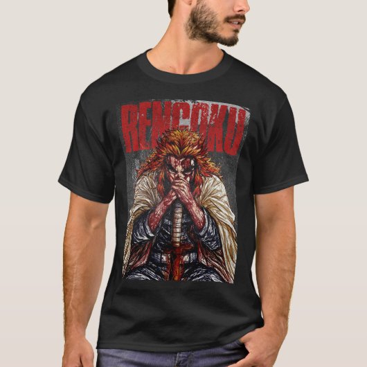 Donkere Getextureerde Anime Schets Kunst T-shirt (Voorkant)