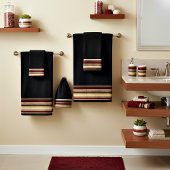 Donkere getextureerde strepen badhanddoekset bad handdoek