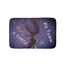 Donkere gevleugelde figuur die over de ruimte vlie badmat