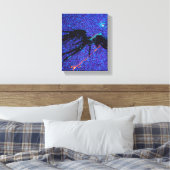 Donkere gevleugelde figuur die over de ruimte vlie canvas afdruk (Insitu (Slaapkamer))