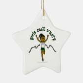 Donkere Girl Runner in Green Uniform Keramisch Ornament (Rechts)