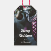 Donkere glamour kerstornamenten cadeaulabel (Voorkant)