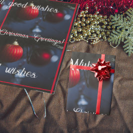 Donkere glamour kerstornamenten cadeaupapier