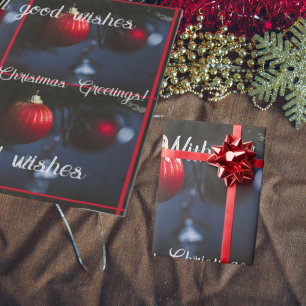 Donkere glamour kerstornamenten cadeaupapier