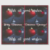 Donkere glamour kerstornamenten cadeaupapier (Vlak)