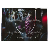 Donkere glamour kerstornamenten groot cadeauzakje (Achterkant)