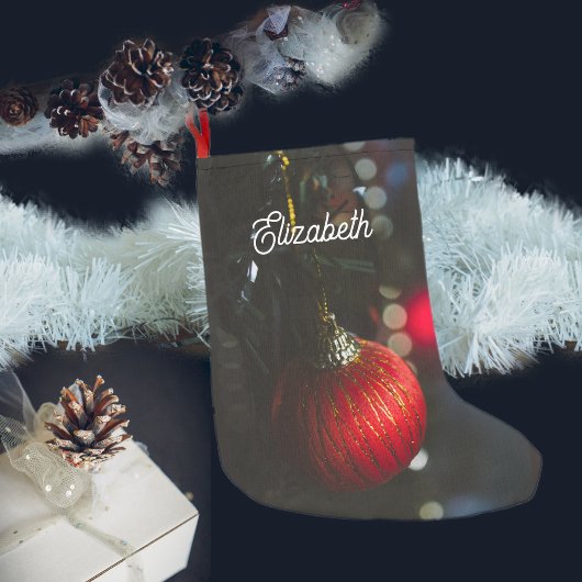 Donkere glamour kerstornamenten kleine kerstsok