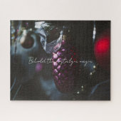 Donkere glamour kerstornamenten legpuzzel (Horizontaal)