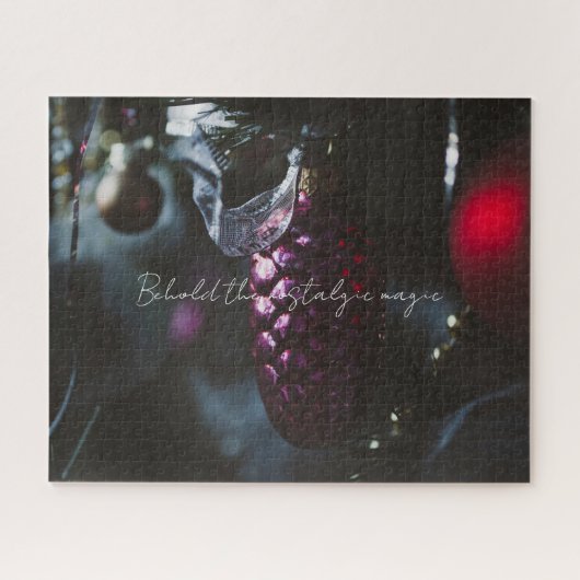 Donkere glamour kerstornamenten legpuzzel (Horizontaal)