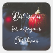 Donkere glamour kerstornamenten vierkante sticker (Voorkant)
