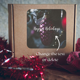 Donkere glamour kerstornamenten vierkante sticker