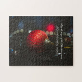 Donkere glamour rode kerst bables en slinger legpuzzel (Horizontaal)