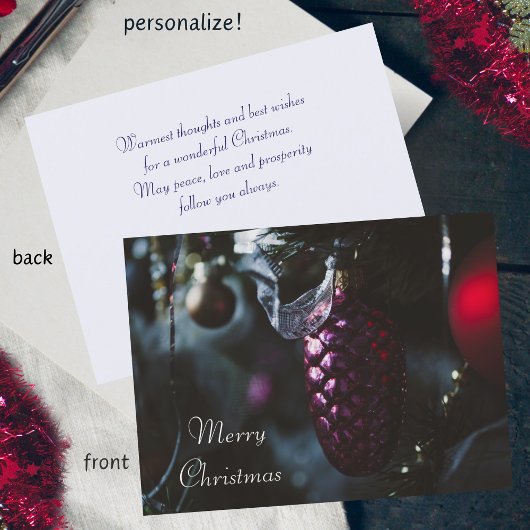 Donkere glamour Vrolijk kerstfeest Feestdagenkaart