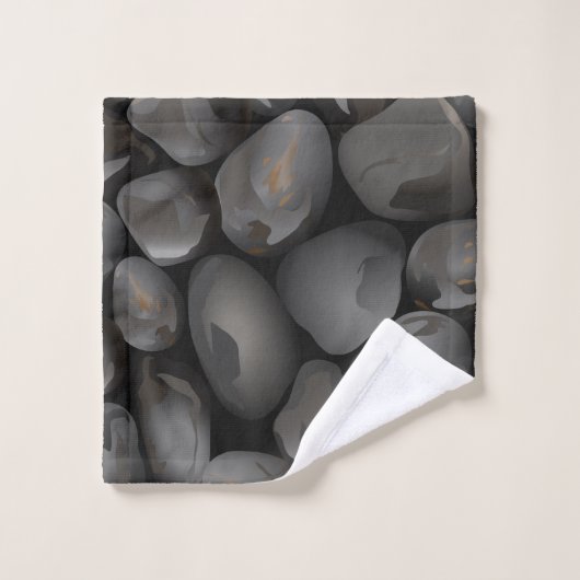 Donkere glanzende kebbels bad handdoek (Wasdoekje)