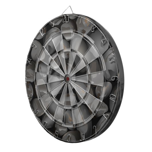 Donkere glanzende kebbels dartbord (Voorkant Rechts)