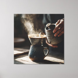 Donkere glazuur overgietritueel canvas afdruk